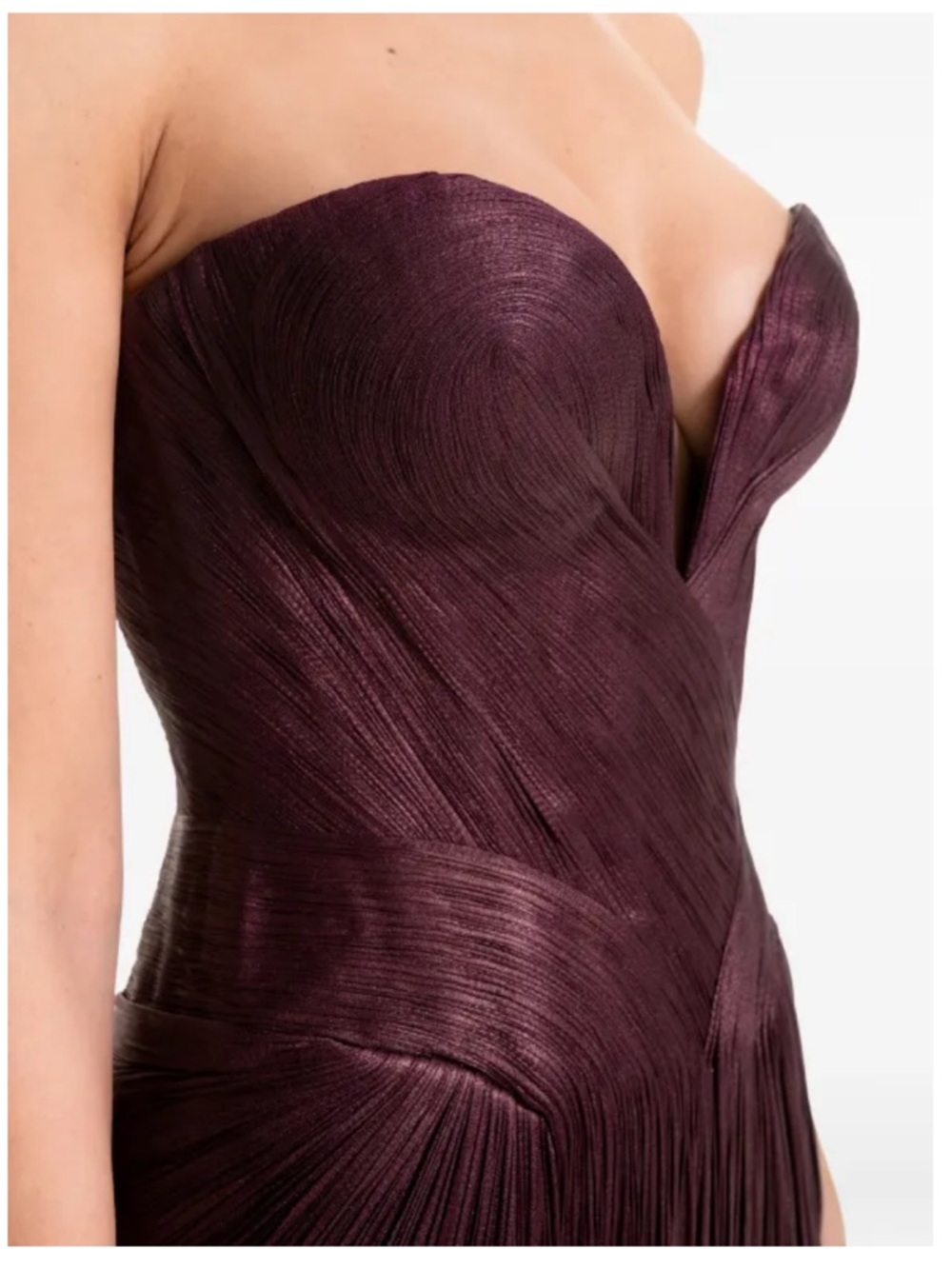 Maria Lucia Hohan Andora Pleated Strapless Gown - Picture 3 of 9